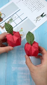 Learn how to fold a 3D apple from a single sheet of paper – it's beautiful and easy! #DIYCrafts #OrigamiTutorial #CreativeCrafts | hand made crafts for kids