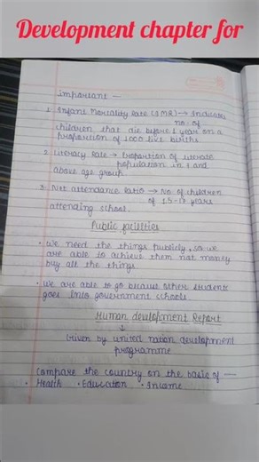 Handwritten notes of development/class10/viral/ytshorts/like/share/subscribe/comment/GlowbyAyushi 🌸💕