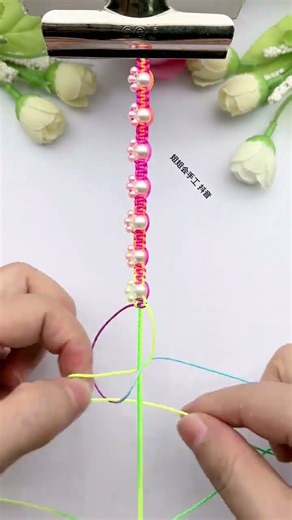Colorful cat claw bracelet weaving tutorial