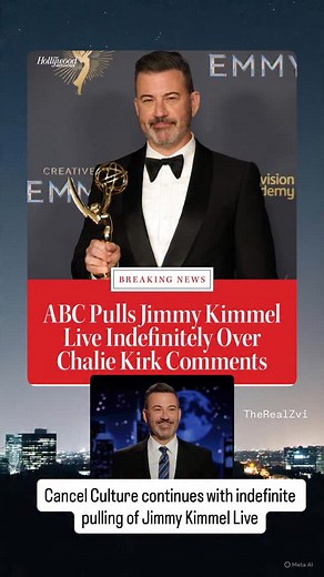 Zvi Cole | Jimmy Kimmel Live is suspended indefinitely by ABC for comments regarding Charlie Kirk. Disney’s ABC said “Jimmy Kimmel Live!” “will be... | Instagram