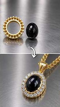 Handmade Black Onyx & Diamond Pendant | Full Artisan Jewelry Process 💎