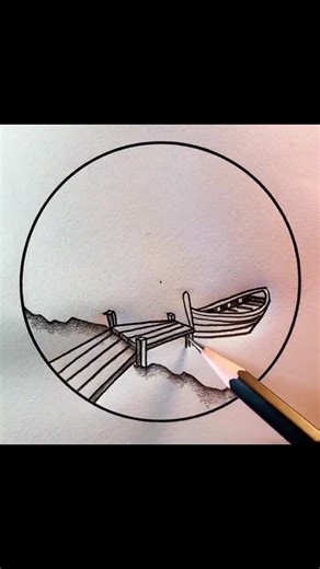 Beautiful Mesmerizing Nature Scenery Drawing with Pencil ✏️📝 | Easy Nature Drawing Tutorial #shorts