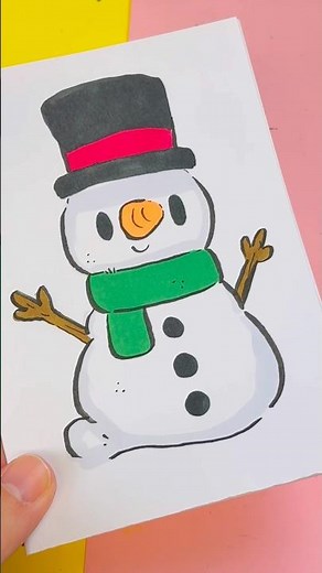 Comment dessiner un bonhomme de neige kawaii étape par étape