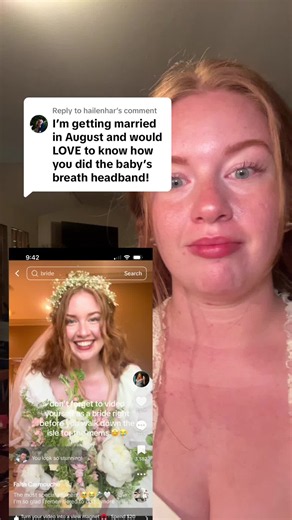 Replying to @hailenhar here’s a little tutorial of sorts for ya !! 💍🥰 #flowercrown#bride#bridal#weddingdress #wedding