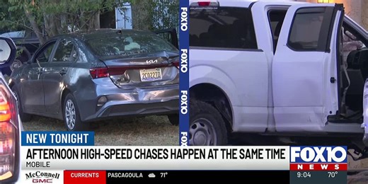 Mobile police chase stolen vehicles, make three arrests