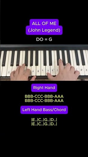 ALL OF ME (John Legend), easy piano tutor #piano #pianocover #pianomusic #pianotutorial