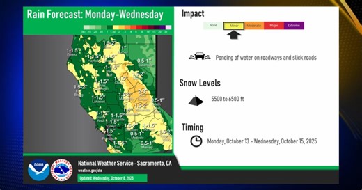 Caltrans issues traffic alert for wet weather and winter conditions across Northern California next week