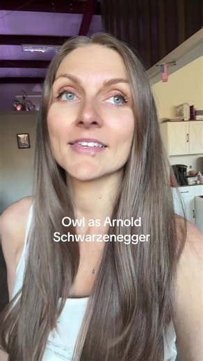 Hilarious Owl Impression as Arnold Schwarzenegger