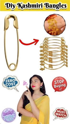 Viral Kashmiri Bangles using SAFETY PINS! 😱✨| Homemade jelly Bengals | How to make Bangles at home