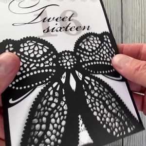 Rustic Lace Wedding Invitation and Bow Svg Template, Cricut Panel Pocket Laser Cut Invite Envelope 5x7, Papercut Cameo, Dxf Ai Pdf Cdr Files - Etsy