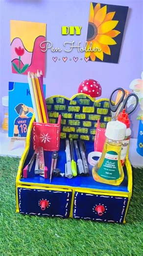 How To Making Pen Holder At Home ✨️😍 DIY Easy Pen Holder | #youtubeshorts #shorts #viral #art