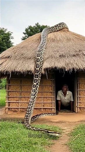 Giant Python Surrounds Rural Hut | Shocking Wildlife Encounter Caught on Camera 😱🐍