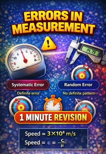 Errors in Measurement - One Minute Revision