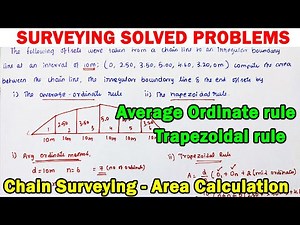 how to calculate area of irregular land, chain surveying, average ordinate rule, trapezoidal rule