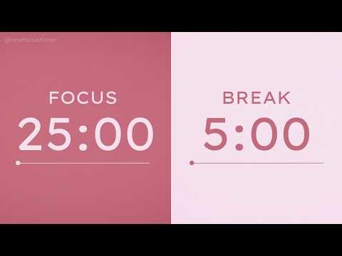 2 Hour Brown Noise Pomodoro Timer🌷25/5 | Deep Focus (ADHD Friendly) | Soft Rose Calm