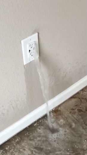 Water leaking out of electrical outlet failure