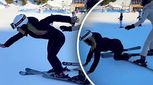 Hilarisch moment gefilmd: trucje Jutta Leerdam in de sneeuw gaat mis!