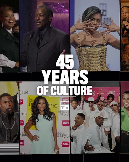 45 years, 6 eras, one word: ICONIC. These 45 years are a testament to everyone who has shaped the culture and brand into what it is today. 🙌🏾 And what’s next? You know we can’t spoil that just yet. Here's to Black history then, now, and forever. #BET45 #45andForward #BHM