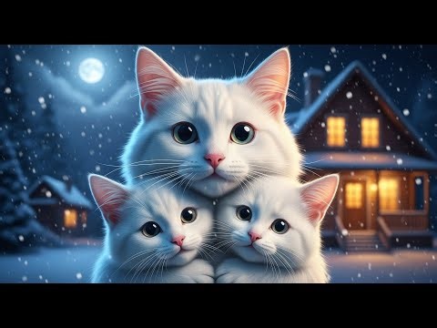 White Cat Winter Animation | #cat #animation