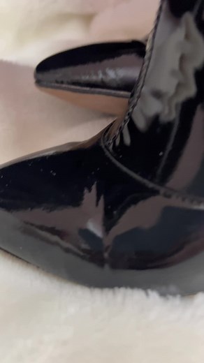 Elegant Black Patent Leather Stiletto Boots Showcase