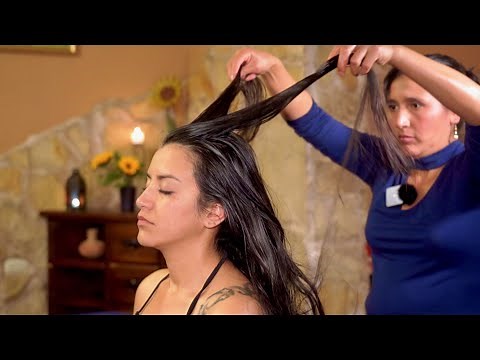 Long-format ASMR wellness massage with whispering & hair play by Doña Esperanza