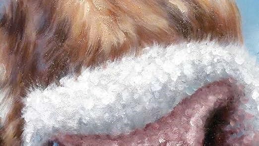 abstract brown white cow painting