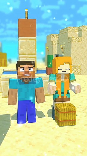 Herobrine and Alex in a frame❤️😍 #reels #viral #funny #animation | FreddyFeaz3D
