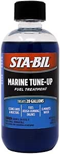 STA-BIL Marine Tune-Up Fuel Treatment – Cleans Carburetors and Injectors – Fixes Rough Running Engines – Eliminates Water – Treats up to 20 Gallons – 8 oz. (22313), Blue, 8oz