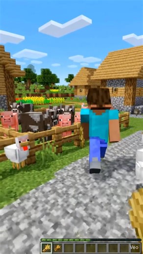 I'm feeding animals in Minecraft. #minecraft #shorts #games