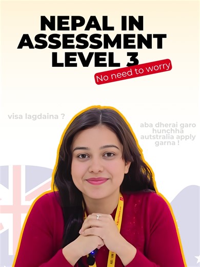 Nepal now on Visa Assessment Level 3! Don’t panic! With the right support and preparation, it’s totally doable. Trust Study Square for expert visa guidance, from documents to filing. We’re here to help! Visit us at Study Square, Gyaneshwor. #studysquarenepal #studysquare #studyabroadlife #studyaboard #fyp #studyaustralia #studyinaustralia #breakingnews #news #update #assessment