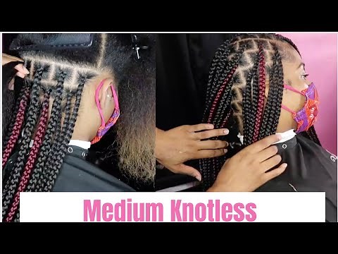 How to do Medium Knotless Box Braids ~ Medium Knotless Box Braids butt length l PolishedByTesia