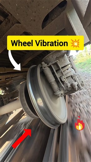 Wheel Vibration on the Flat Track 👁️‍🗨️😱 #Train #bdrailway #trainwheel #vibration #fast #speed
