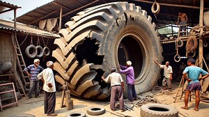 109K views · 645 reactions | Hard working Craftsman Repairing big Caterpillar Loader Tire | Amazing Process | Restoration PK | Facebook