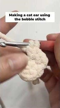 Crochet Cat Ear - Easy Incomplete Double Crochet Tutorial (Bobble Stitch) #beginnercrochet