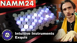 Intuitive Instruments Exquis has an Isomorphic key layout with MPE control with pressure and position sensitivity per pad, four knob controllers and transport control. it integrates with their own app for looping and playback. Winners of a MIDI innovation award in 2023, Exquis is available now http://dualo.com | Sonicstate.com