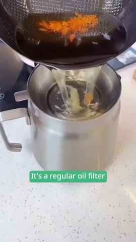 Stainless Steel Oil Filter Pot With Strainer For Kitchen,Deep Fryer Oil Storage, 304 Stainless Steel Oil Container,Kitchen Mini Oil Fryer And Filter Cup Combo (2l), FS-01