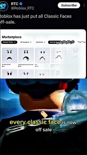Roblox Removed Classic Faces… 😭 #roblox