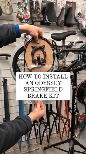 How to install Odyssey Springfield Quick Fit Brake Kit in less than 30 seconds 🤯 #bmx #howto #learn