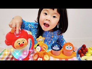 [Anpanman] Play Juice Shop with a Talking Blender! Make Mixed Juice with Real Fruit! Shi-chan & D...