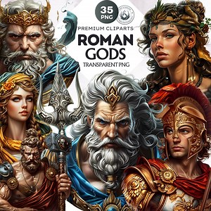 Roman Gods & Goddesses Clipart: Mythology PNG Graphics (commercial Use Digital Download) - Etsy