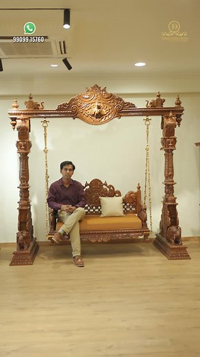 Darsh Home Decor on Instagram: "Are you planing to purchase wooden Mandir Or Swing for your home in USA, but dont know how to source from india, then contact us, we make customised wooden temple and indoor swing, also we do.door delivery all over usa and austrlia. Whatsapp us on +91. 9909915760 to book video call appointment. #poojamandirusa #hometemple #indoorswing #zula"