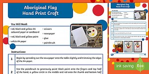 Aboriginal Flag Hand Print Craft