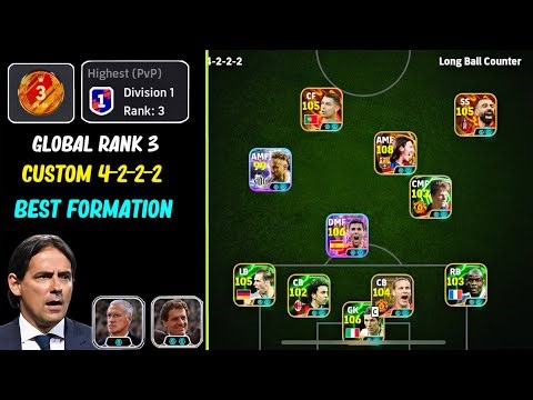 GLOBAL RANK 3🔥🤯 CUSTOM 4-2-2-2 FORMATION IS A HACK | BEST LONG BALL COUNTER FORMATION efootball 26
