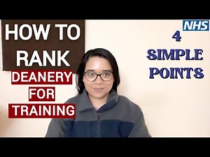 How to RANK Deanery & JOB preferences for Training in the UK