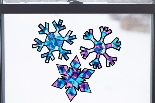 Snowflake Suncatcher (with Free Templates) - The Best Ideas for Kids