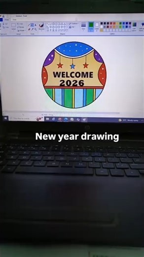New Year Craft 2026 drowning | 2025 to 2026 Drawing I Happy New Year Easy skach #newyear #shorts