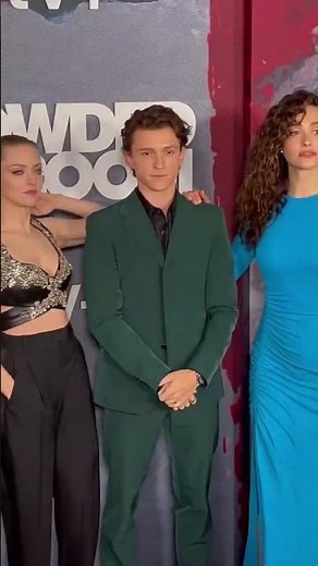 Amanda Seyfried, Tom Holland and Emmy Rossum at the premiere of "The Crowded Room" in June 2023.