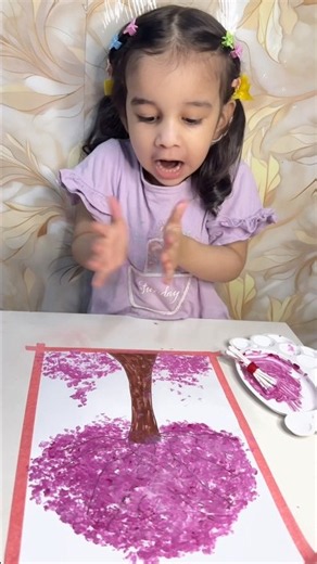 Q-Tip Tree Painting 🌳 | Creativity Boosting Activity for Toddlers | Fine Motor & Pre-Writing Skills