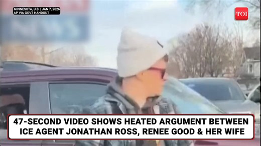 ICE agent Ross’ bodycam shows final moment before #Minnesota woman was shot A newly released ICE bodycam video shows the final moments before 37-year-old Renee Good was shot and killed by an immigration officer in Minneapolis, Minnesota. The 47-second clip — captured by the same ICE agent who opened fire — reveals a heated confrontation on a city street, with sirens blaring, officers shouting, and Good’s wife recording the encounter moments before gunfire erupts. | The Times of India