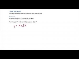 Intro to Joint and Combined Variation